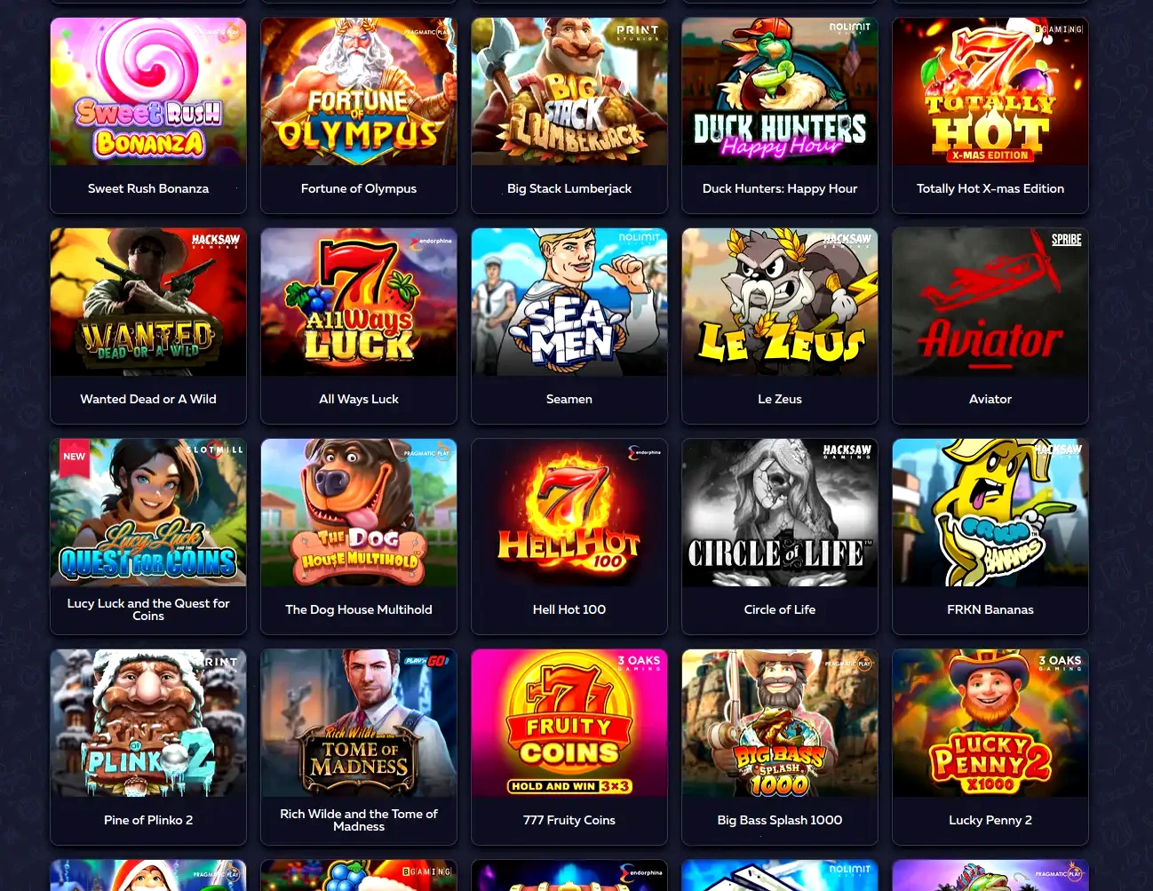 Jokery Online Casino Spielauswahl
